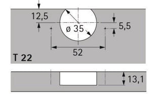 Hettich pot for hinge Selekta ( 8000611036 ) TH 32