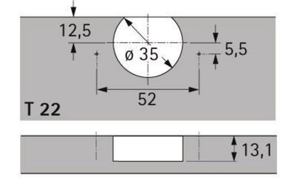 Olla Hettich para bisagra Selekta ( 8000611036 ) TH 32