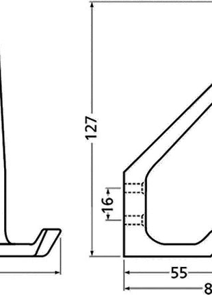 Gancio Hermeta 0032 ( 3000283273 ) doppia sporgenza 89 mm altezza 127 mm