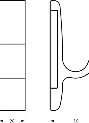 Appendiabiti magnetico Hermeta 0150 ( 3000283360 ) singolo Sporgenza 40 mm Altezza 85 mm