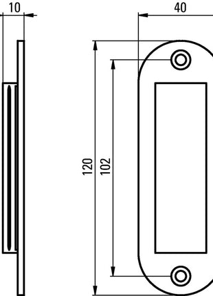 Guscio per porta scorrevole Hermeta ( 3000283375 ) alluminio nero verniciato a polvere ovale lunghezza 120 mm larghezza 40 mm