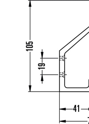 Gancio Hermeta 0138 ( 3000283348 ) singolo Sporgenza 76 mm Altezza 105 mm