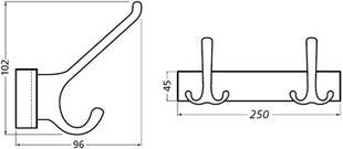 Guida Hermeta 0822-0822 ( 3000283318 ) 2 ganci Sporgenza 96 mm Altezza 102 mm