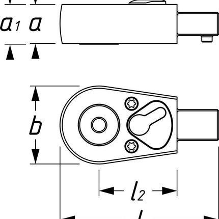 Hazet insert reversible ratchet 6408 ( 8000463095 ) 9 x 12 mm 1/4 "