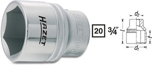 Hazet socket 1000 ( 8000466304 ) 3/4 ″ hexagon length 73 mm