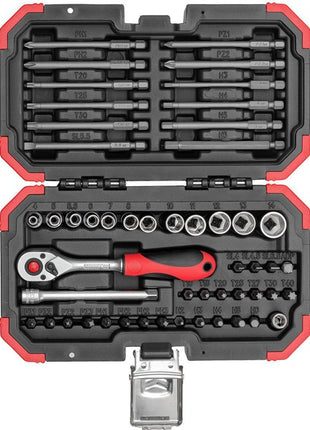 Gedore RED bit/socket spanner assortment R33003051 ( 8002654118 ) 51-piece 1/4 ″ No. of teeth 72