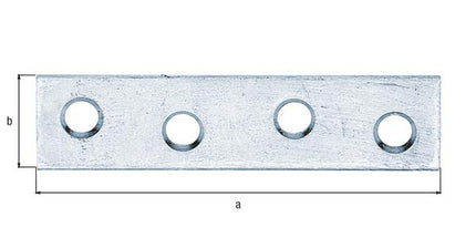 GAH Złącze płaskie Alberts ( 8002364372 ) Długość 60 mm Szerokość 14 mm Grubość 1,75 mm Liczba otworów 4