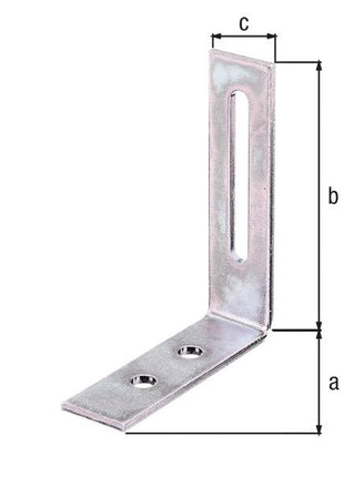 GAH Alberts adjustable bracket ( 8001552191 ) length 65 x 80 mm width 20 mm galvanised thick-layer passivated
