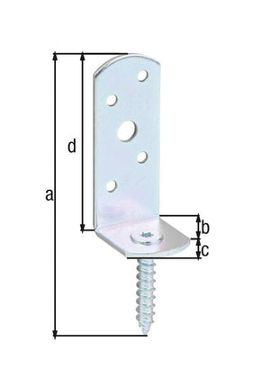 GAH Alberts wattle fence holder ( 8002773620 ) 115x31.5x30x75mm L-shape