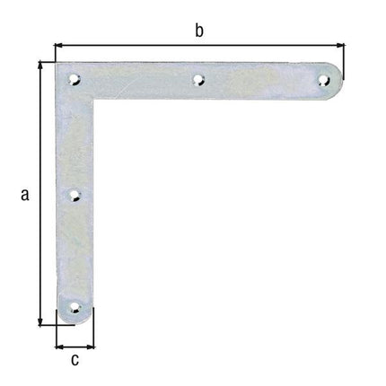 GAH Alberts Equerre d'angle longueur 150 x 150 mm ( 8001889056 ) largeur 20 mm épaisseur 2 mm
