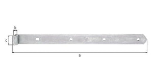 GAH Alberts shutter hinge ( 8001514113 ) Length 400 x 10 x 30 mm Thickness 3 mm Ø 10 mm rounded