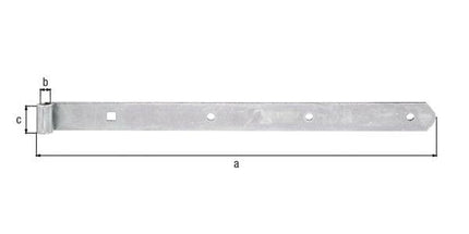 GAH Alberts Paumelle de volet ( 8001514113 ) longueur 400 x 10 x 30 mm épaisseur 3 mm Ø 10 mm arrondi