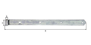 GAH Alberts shutter hinge ( 8001619574 ) Length 600 x 16 x 45 mm Thickness 5 mm Ø 16 mm rounded