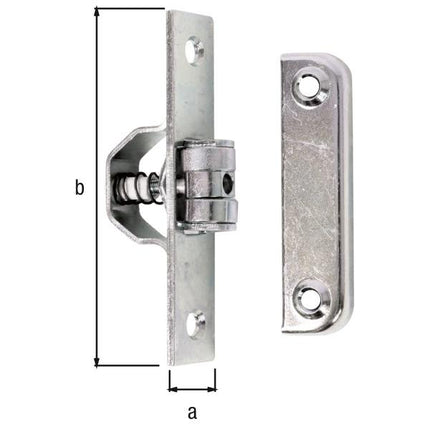 GAH Alberts roller catch ( 8002626393 ) plate 18 x 90 mm hole Ø 6 / 4.8 mm with striking plate