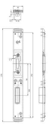 FUHR Parte di chiusura ( 3000254357 ) Scrocco/bullone sinistro color argento