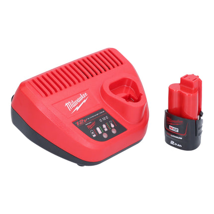 Avvitatore a impulsi a batteria Milwaukee M12 FQID-201 12 V 50 Nm 1/4" brushless + 1x batteria ricaricabile 2,0 Ah + caricatore