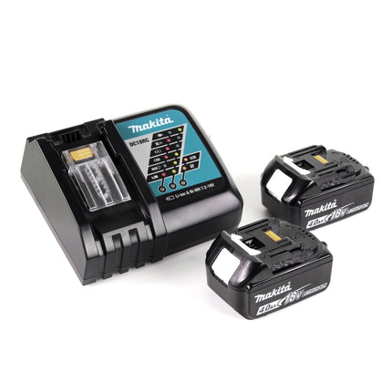 Taladro de percusión inalámbrico Makita DHP 485 RMJ 18 V Li-Ion en Makpac + 2 x 4,0 Ah batería + cargador