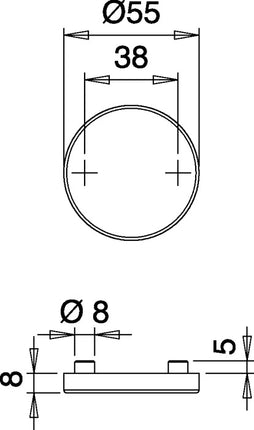 EDI Paire de rosaces de clé 058 ( 3000261369 ) acier inoxydable F00 rond