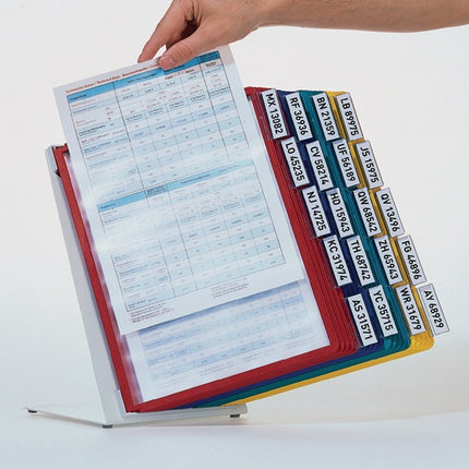 Durable Tischständer ( 9000492480 ) Stahlblech lichtgrau, RAL 7035 mit Profilrahmen
