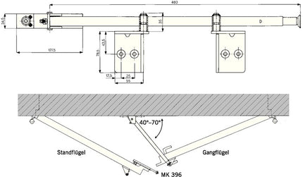 Régulateur de séquence de fermeture Dormakaba ( 3325032072 ) adapté à la glissière GSR