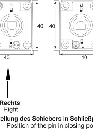 BMB screw-on lock ( 3000271830 ) backset 25 mm different locking