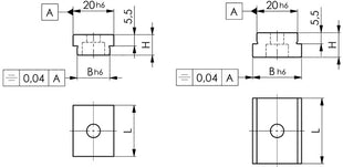 Dado per scanalatura AMF n. 6322A ( 4000833235 ) Dimensione nominale della scanalatura 14 / 20 mm
