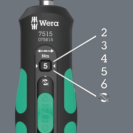 Wera torque screwdriver set 7515/7 ( 4000828160 ) 7-piece set 2, 3, 4, 5, 6 Nm