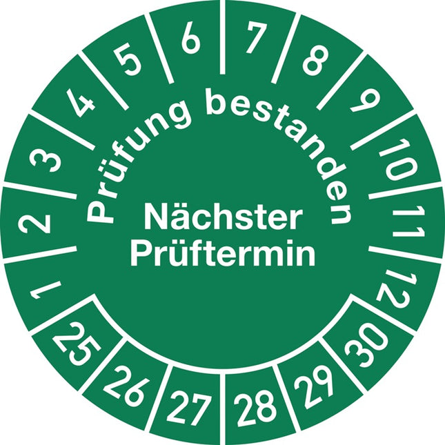 Adhesivo de inspección plurianual ( 9000477118 ) Lámina de Ø 30 mm