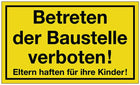 Sign ( 3000277177 ) No entry to the construction site Plastic