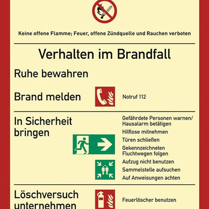 Fire protection sign DIN EN ISO 7010 ( 9000477605 ) L210xW297 mm plastic