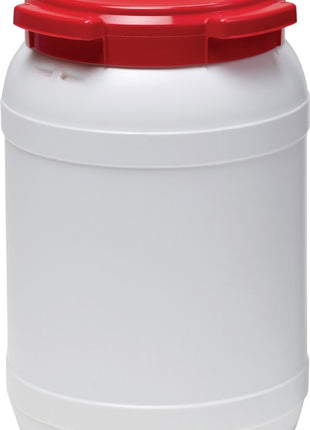 Fût à col large ( 9000450102 ) 20,0 l PE blanc avec couvercle rouge Ouverture de remplissage-Ø 203 mm