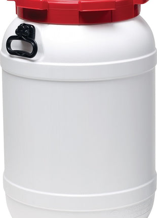 Fût à col large ( 9000450105 ) 68,0 l PE blanc avec couvercle rouge Ouverture de remplissage-Ø 282 mm