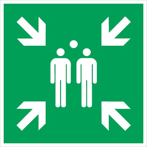 Escape sign ASR A1.3/DIN EN ISO 7010 ( 9000477470 ) L400xW400 mm aluminium