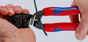 Kompaktowe obcinaki do śrub Knipex CoBolt ( 4000795400 ) długość 200 mm wielokomponentowe tuleje miękkie 6 mm średnie 5,2 mm twarde 4 mm