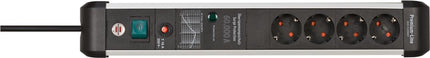Regleta de enchufes Brennenstuhl Premium-Protect-Line ( 8001484633 ) 16 A 230 V negro/plata 3 m PVC 1,5 mm²