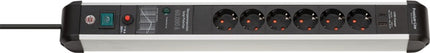 Regleta Brennenstuhl Premium-Protect-Line ( 8001718837 ) 16 A 230 V negro/plata 3 m PVC 1,5 mm²
