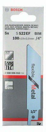 Hoja de sierra de sable Bosch S 522 EF ( 8000343775 ) longitud 100 mm anchura 19 mm juego, fresada