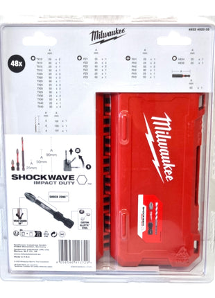 Milwaukee Shockwave Bit Set 1/4" 48 pieces PH / PZ / TX / HEX ( 4932492005 )