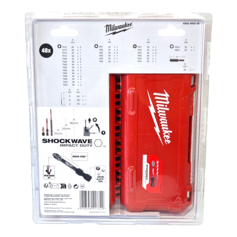 Milwaukee Shockwave Bit Set 1/4" 48 pieces PH / PZ / TX / HEX ( 4932492005 )
