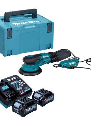 Makita BO 002 CGD201 Akku Exzenterschleifer 40 V max 150 mm 5 0 mm Hub Brushless 2x Akku 2 5 Ah Ladegeraet Makpac 0 - toolbrothers