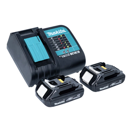 Makita DHP 487 SYKO akumulatorowa wiertarko-wkrętarka udarowa 18 V 40 Nm bezszczotkowa seria Olive Outdoor Adventure + 2x akumulator 1,5 Ah + ładowarka + walizka