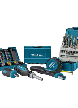 Makita B-49725 96-częściowy zestaw wierteł + Makpac (nóż tnący, taśma miernicza, wkrętak z grzechotką, uchwyt na bity)