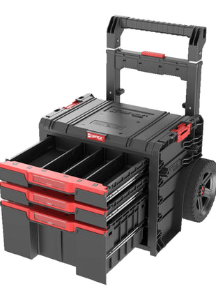 Qbrick System PRO Cart 2.0 Plus Cassetto 3 mobile su ruote 520 x 415 x 660 mm 12 l 2x 4,5 l manico doppio telescopico estraibile
