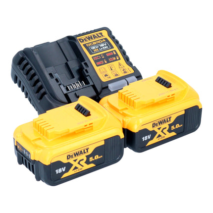 DeWalt DCG 412 P2T cordless angle grinder 18 V 125 mm + 2x rechargeable battery 5.0 Ah + charger + TSTAK