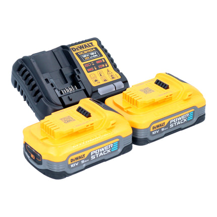 DeWalt DCG 412 H2T cordless angle grinder 18 V 125 mm + 2x Powerstack battery 5.0 Ah + charger + TSTAK