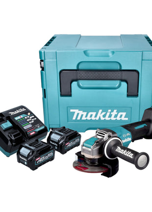 Makita GA 044 GD201 Akku Winkelschleifer 40 V max 125 mm X LOCK Brushless 2x Akku 2 5 Ah Ladegeraet Makpac 0 - toolbrothers