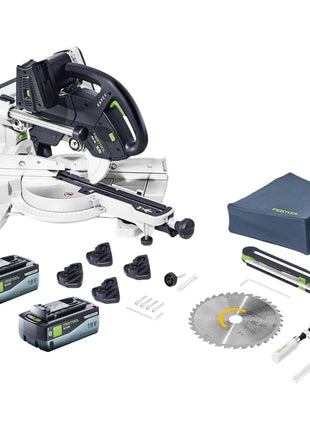 Festool KAPEX KSC 60 EB Basic Akku Kapp Zugsaege 18 V 36 V 216 mm Brushless 2x Akku 8 0 Ah ohne Ladegeraet 0 - toolbrothers