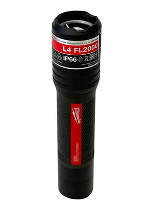 Milwaukee L4 FL2000 301 Akku Taschenlampe IP 66 2000 Lumen USB 4933479637 1x Akku 3 0 Ah USB Kabel 2 - toolbrothers