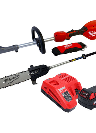 Milwaukee M18 FOPH2 CSA 501 Akku Basiseinheit 18 V Brushless Hochentaster Aufsatz 1x Akku 5 0 Ah Ladegeraet 0 - toolbrothers