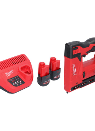 Milwaukee M12 BST 252 Akku Tacker 12 V 6 14 mm 2x Akku 2 5 Ah Ladegeraet 0 - toolbrothers